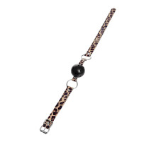 Черный кляп-шар на леопардовых ремешках Anonymo