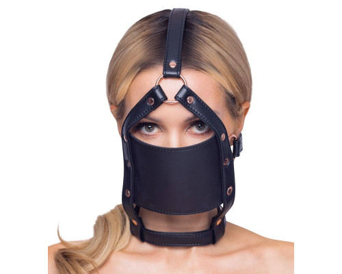 Заказать Черный намордник с кляпом-шаром Head Harness With A Gag