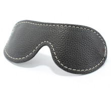 Черная кожаная маска на глаза с контрастной строчкой