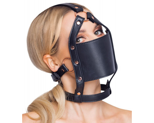 Заказать Черный намордник с кляпом-шаром Head Harness With A Gag