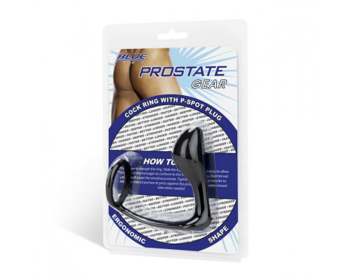 Заказать Стимулятор простаты с фиксацией эрекционным кольцом Prostate Gear