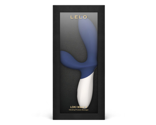 Синий вибромассажер простаты Lelo Loki Wave 2 - 19,6 см.