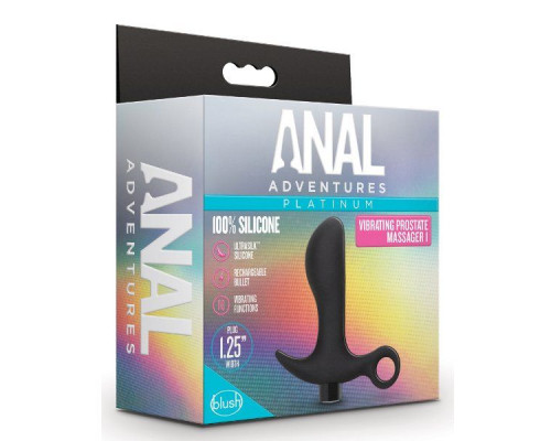 Заказать Черный анальный вибратор Silicone Vibrating Prostate Massager 01 - 10,8 см.