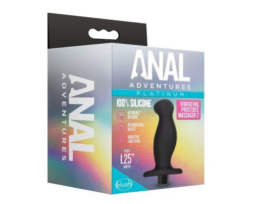 Заказать Черный анальный вибромассажёр Silicone Vibrating Prostate Massager 02 - 10,8 см.