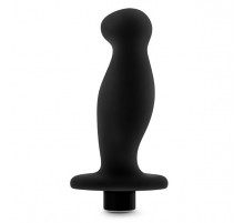 Черный анальный вибромассажёр Silicone Vibrating Prostate Massager 02 - 10,8 см.