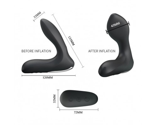 Заказать Массажер простаты Nasreddin с функцией расширения и пультом ДУ - 13,5 см.