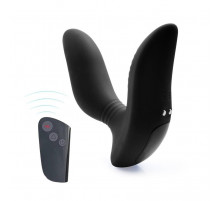 Черный вибромассажер простаты 3,5’’ Remote Control Curve P-spot Massager - 12 см.
