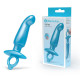 Заказать Голубая анальная пробка для массажа простаты Hither Silicone Prostate Plug - 14,3 см.