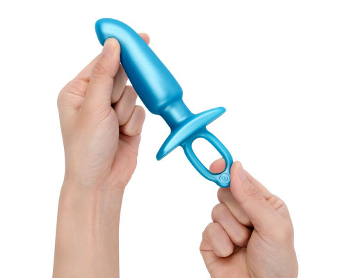 Заказать Голубая анальная пробка для массажа простаты Hither Silicone Prostate Plug - 14,3 см.