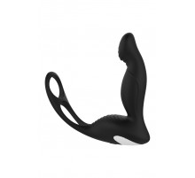 Черный вибромассажер простаты P-PLEASER W ERECTION ENHANCE