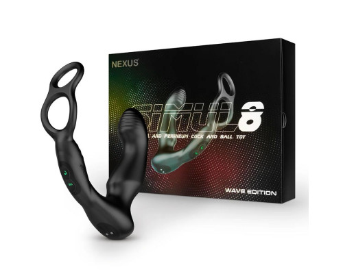 Черный двухмоторный массажер простаты Nexus Simul8 Wave Edition
