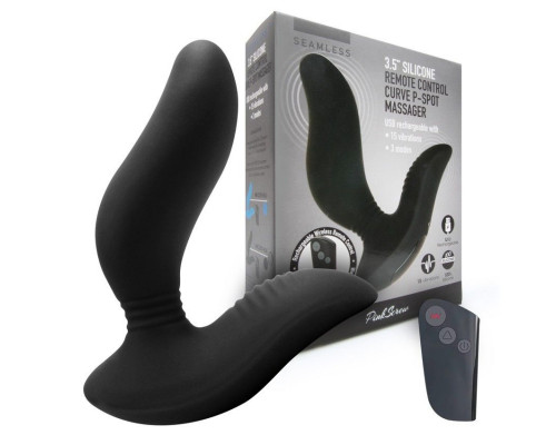 Заказать Черный вибромассажер простаты 3,5’’ Remote Control Curve P-spot Massager - 12 см.