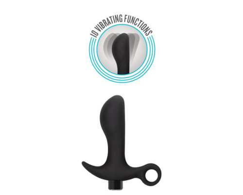 Заказать Черный анальный вибратор Silicone Vibrating Prostate Massager 01 - 10,8 см.
