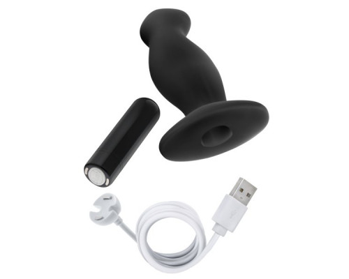 Заказать Черный анальный вибромассажёр Silicone Vibrating Prostate Massager 02 - 10,8 см.