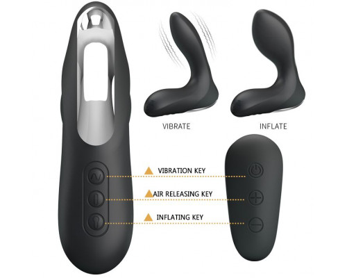 Заказать Массажер простаты Nasreddin с функцией расширения и пультом ДУ - 13,5 см.