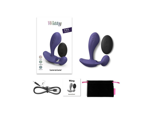 Заказать Темно-синий вибромассажер Witty P G Vibrator with Remote Control