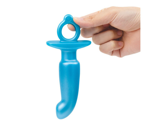 Заказать Голубая анальная пробка для массажа простаты Hither Silicone Prostate Plug - 14,3 см.