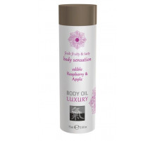 Съедобное массажное масло с ароматом малины и яблока - 75 мл.