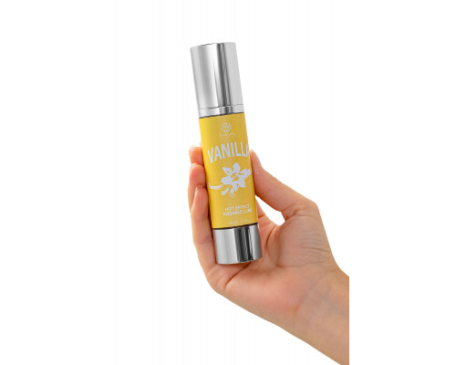Заказать Массажное масло 2-в-1 Vanilla Hot Effect с разогревающим эффектом и вкусом ванили - 50 мл.