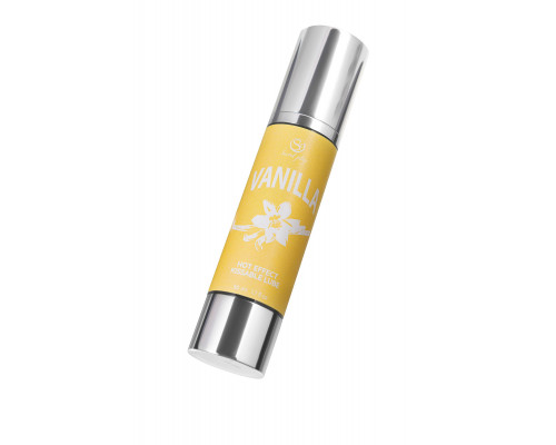 Заказать Массажное масло 2-в-1 Vanilla Hot Effect с разогревающим эффектом и вкусом ванили - 50 мл.