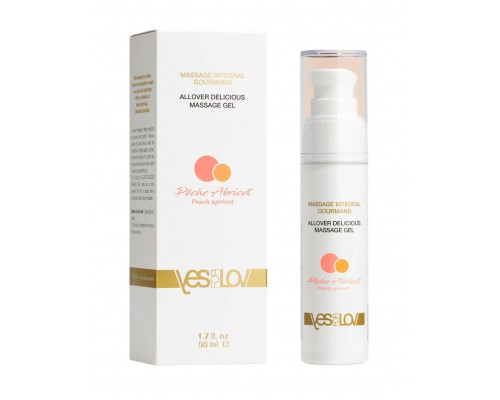 Заказать Универсальный массажный гель-смазка Allover Delicious Massage Gel с ароматом персика и абрикоса - 50 мл.