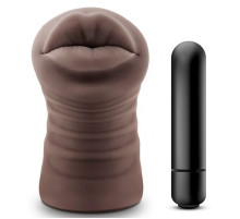 Коричневый мастурбатор-ротик Renee