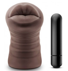 Коричневый мастурбатор-ротик Renee