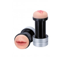 Двусторонний мастурбатор REALSTUFF 2 IN 1 HUMMER MOUTH   VAGINA - ротик и вагина
