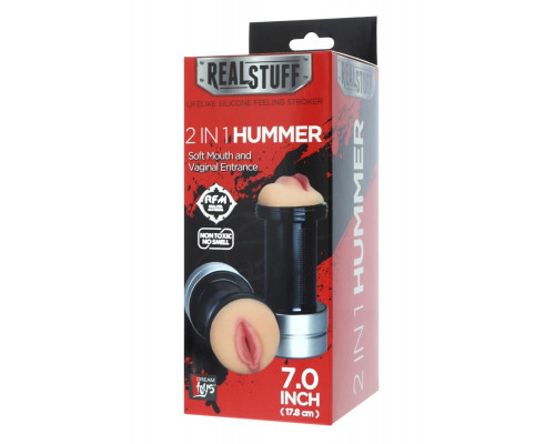 Заказать Двусторонний мастурбатор REALSTUFF 2 IN 1 HUMMER MOUTH   VAGINA - ротик и вагина