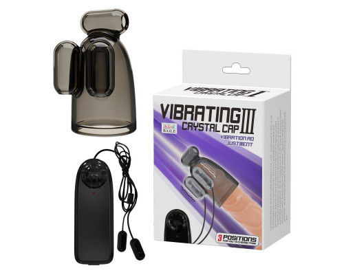 Заказать Дымчатая насадка-мастурбатор с вибрацией Vibrating Crystal Cap III