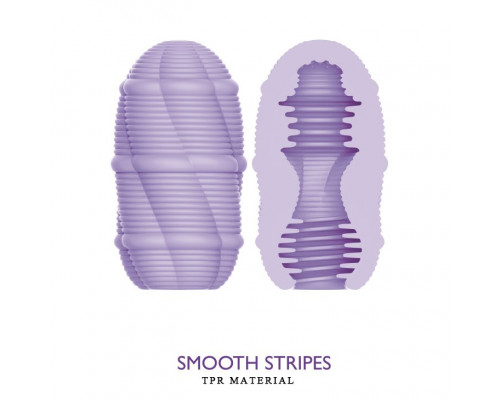 Сиреневый мастурбатор-яйцо Smooth Stripes