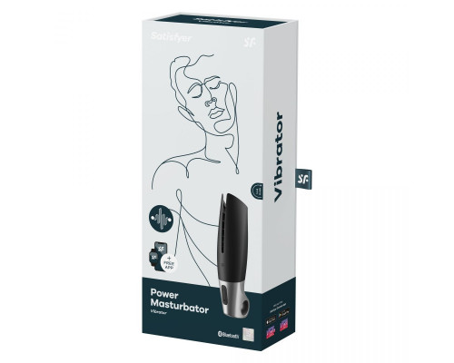 Заказать Черный мастурбатор с вибрацией Power Masturbator