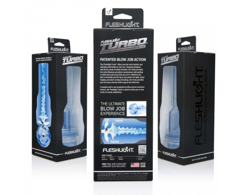 Заказать Мастурбатор Fleshlight Turbo - Trust Blue Ice