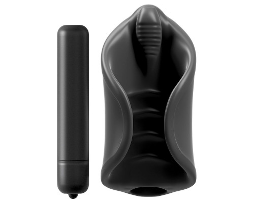 Заказать Чёрный мастурбатор Vibrating Silicone Stimulator с вибрацией