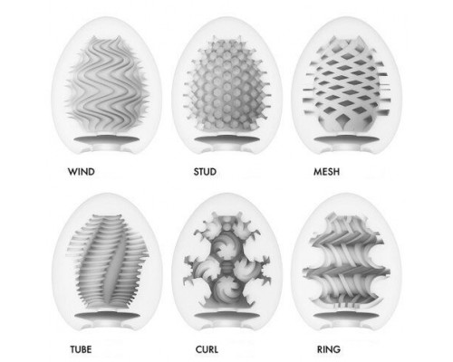 Заказать Набор из 6 мастурбаторов Tenga EGG IV с различным рельефом
