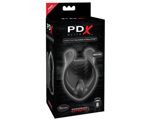 Заказать Чёрный мастурбатор Vibrating Silicone Stimulator с вибрацией