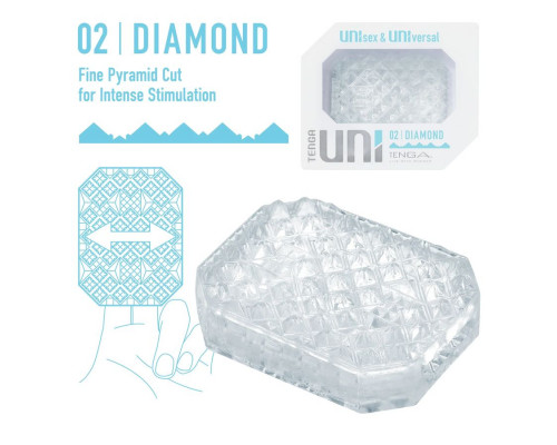Заказать Прозрачный мастурбатор-стимулятор Tenga Uni Diamond
