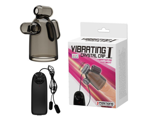 Заказать Дымчатая насадка-мастурбатор с вибрацией Vibrating Crystal Cap I