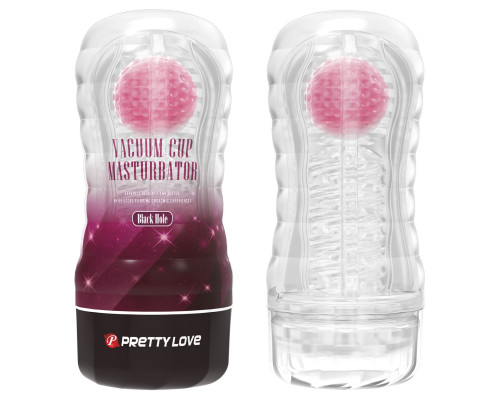 Заказать Прозрачный текстурированный мастурбатор Vacuum Cup Masturbator Black Hole