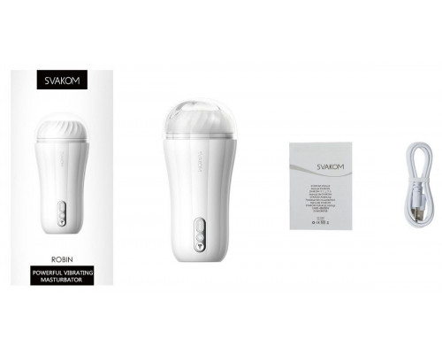 Заказать Белый вибромастурбатор Robin - 19,8 см.