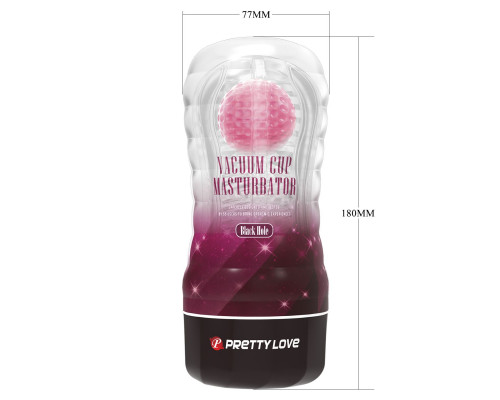 Заказать Прозрачный текстурированный мастурбатор Vacuum Cup Masturbator Black Hole