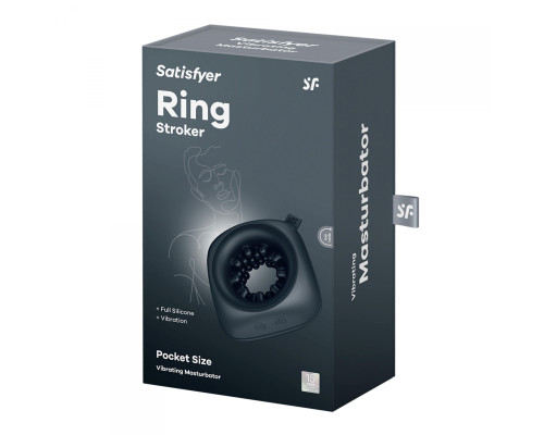 Заказать Черный мужской вибромассажер Ring Stroker