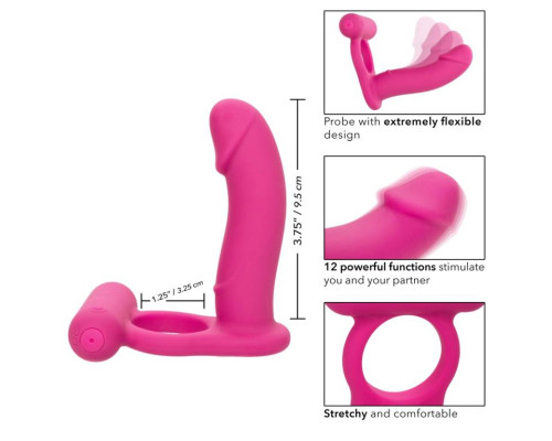 Заказать Розовая насадка для двойного проникновения Silicone Rechargeable Double Diver