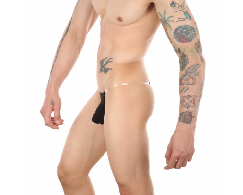 Заказать Мужские трусы-тонги на прозрачных ремешках