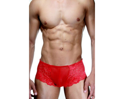 Заказать Красные кружевные трусы-хипсы