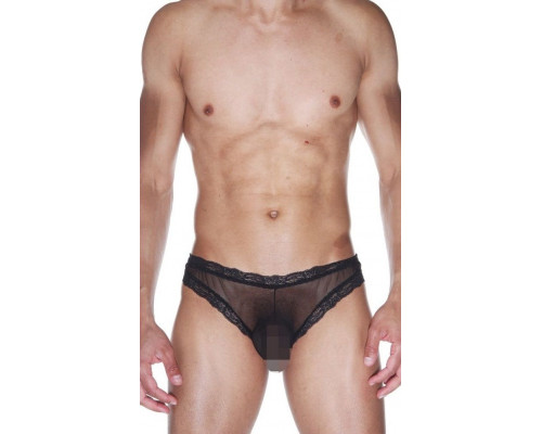 Заказать Мужские трусы-бразилиана с кружевной отделкой