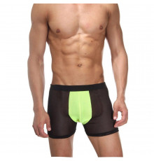 Мужские полупрозрачные трусы-боксеры с неоновой вставкой