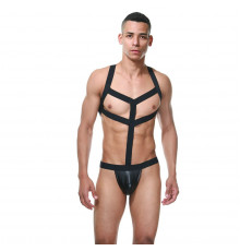 Пикантное мужское боди с эластичными перемычками