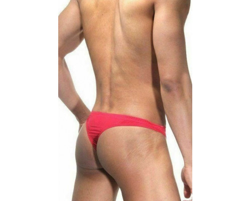 Заказать Мужские красные трусы-тонги на застежке