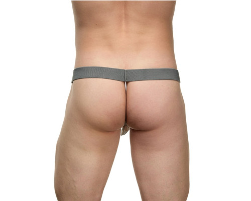 Заказать Мужские серебристые трусы-стринги